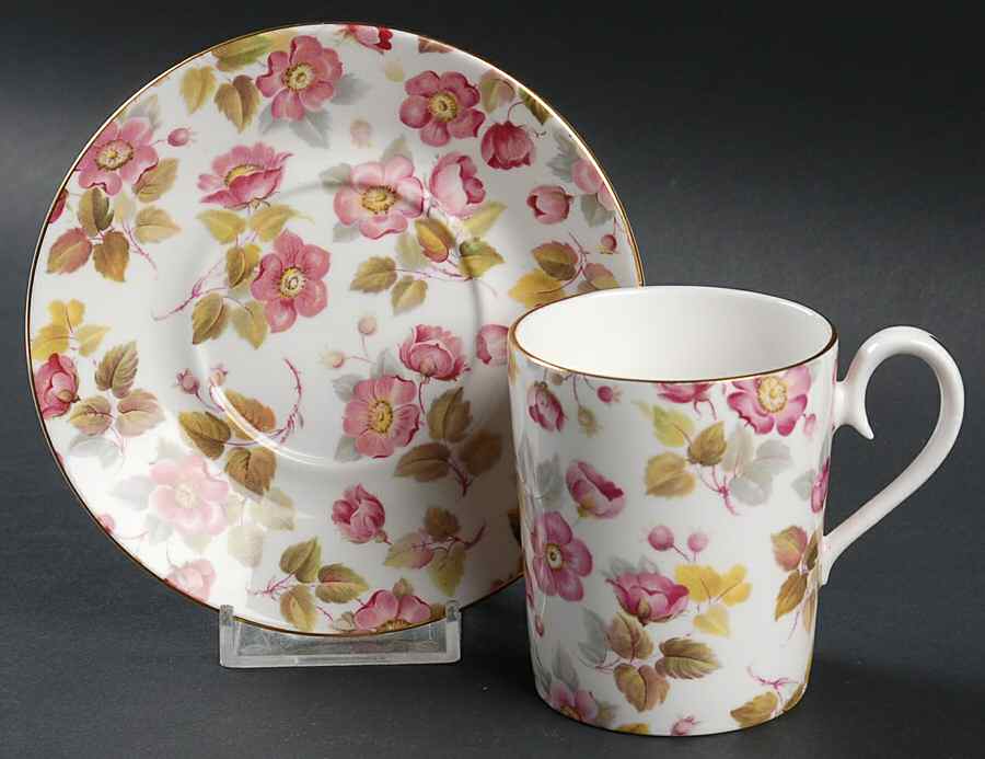Random Rose Flat Demitasse Cup & Saucer Set by Royal Albert-1