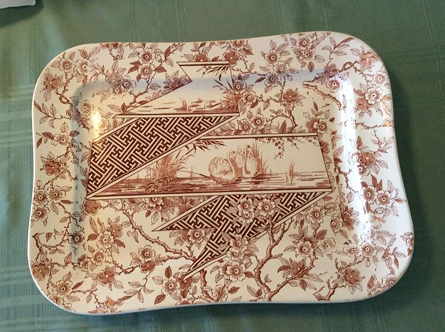 Swans 17" Rectangular Tray by Royal Doulton-1
