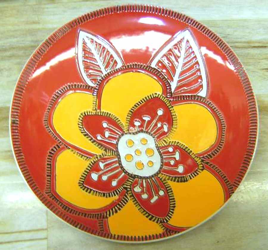 Sassafras Red Dinner Plate by Roscher & Co-1