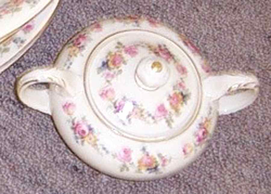 Rosemere, The Sugar Bowl & Lid by Royal Ivory (Czech, Germany)-1
