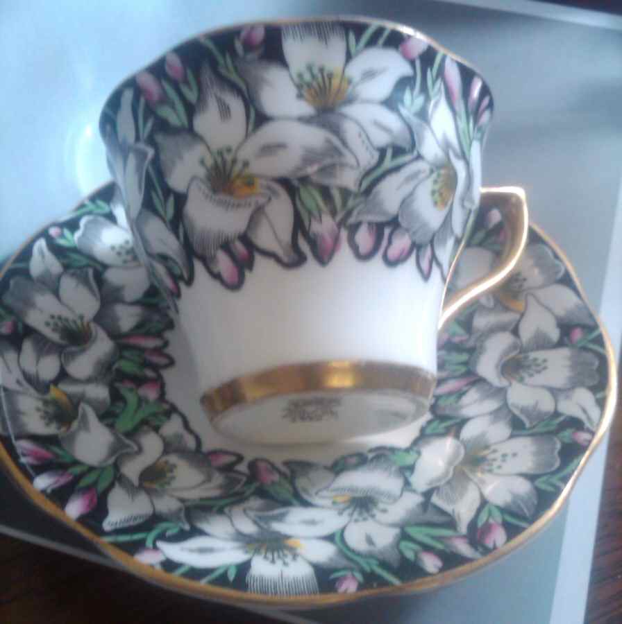 4860A Footed Cup & Saucer Set by Rosina-Queens-1