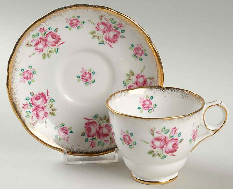 1843 Footed Cup & Saucer Set by Royal Stafford-1