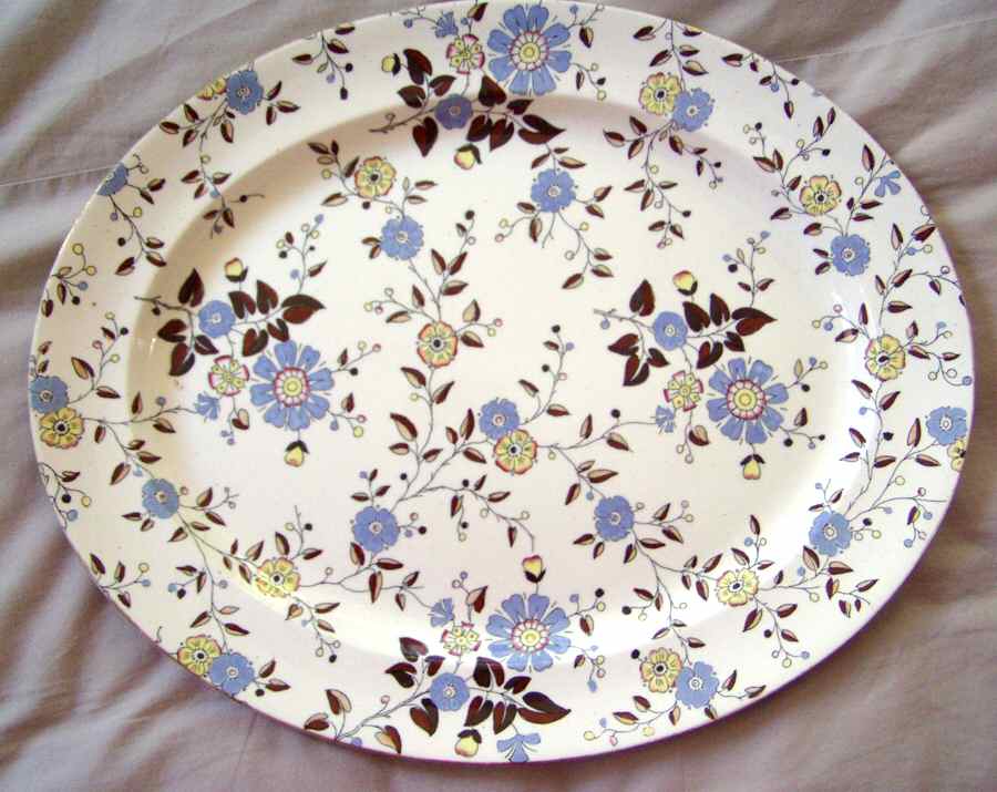 Persia Blue 15" Oval Serving Platter by Ridgway (Ridgways)-1