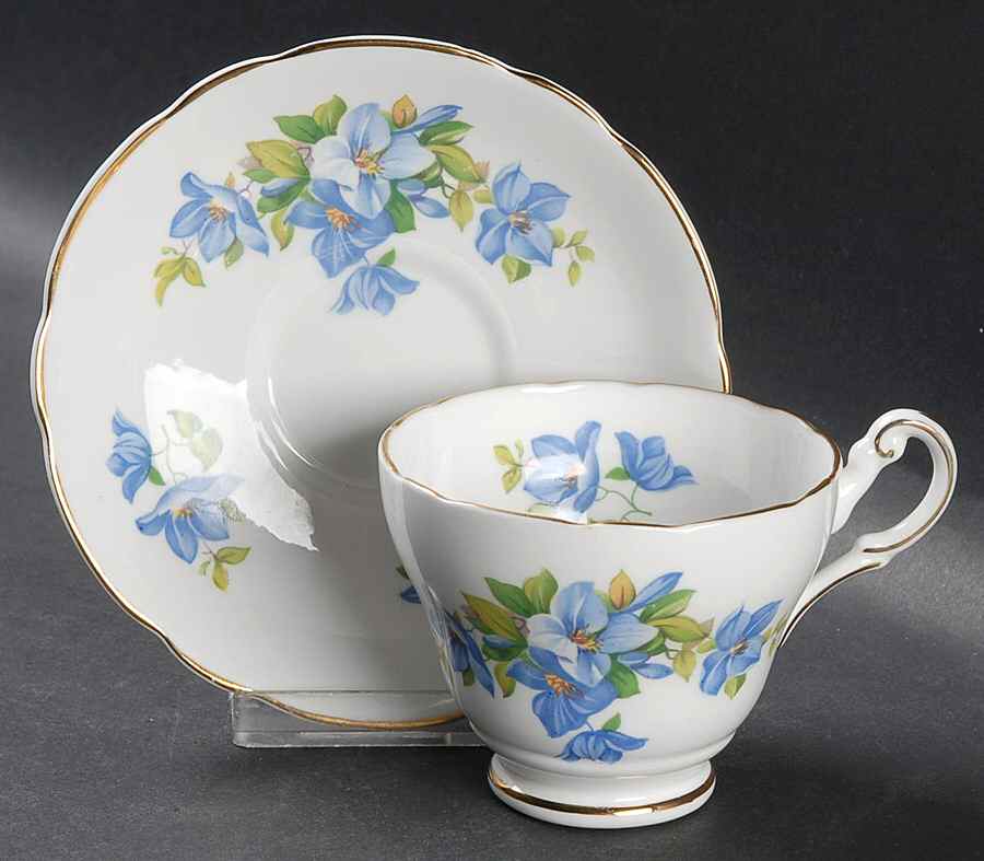 Clematis Footed Cup & Saucer Set by Regency-1