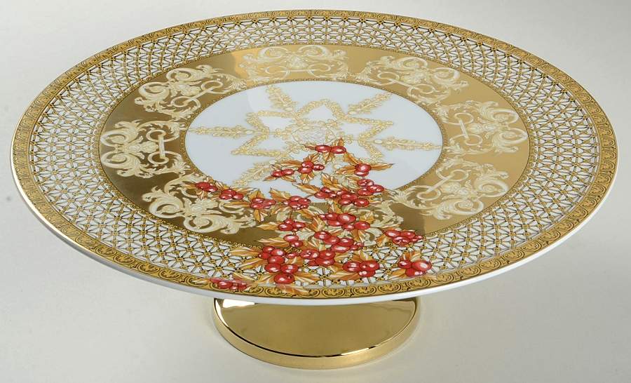 Christmas in Your Heart 13" Diameter Pedestal Cake Stand by Rosenthal - Continental-1