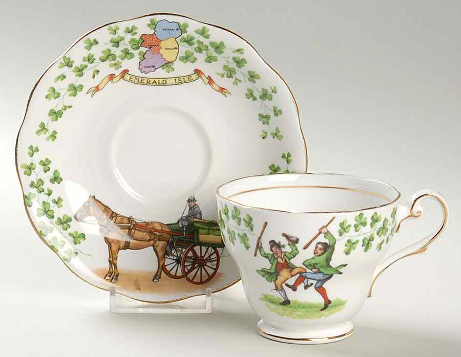 Emerald Isle Footed Cup & Saucer Set by Royal Standard-1
