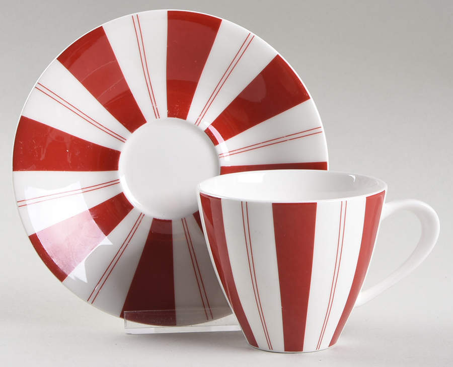 Tuxedo Rouge Flat Cup & Saucer Set by Red Vanilla-1