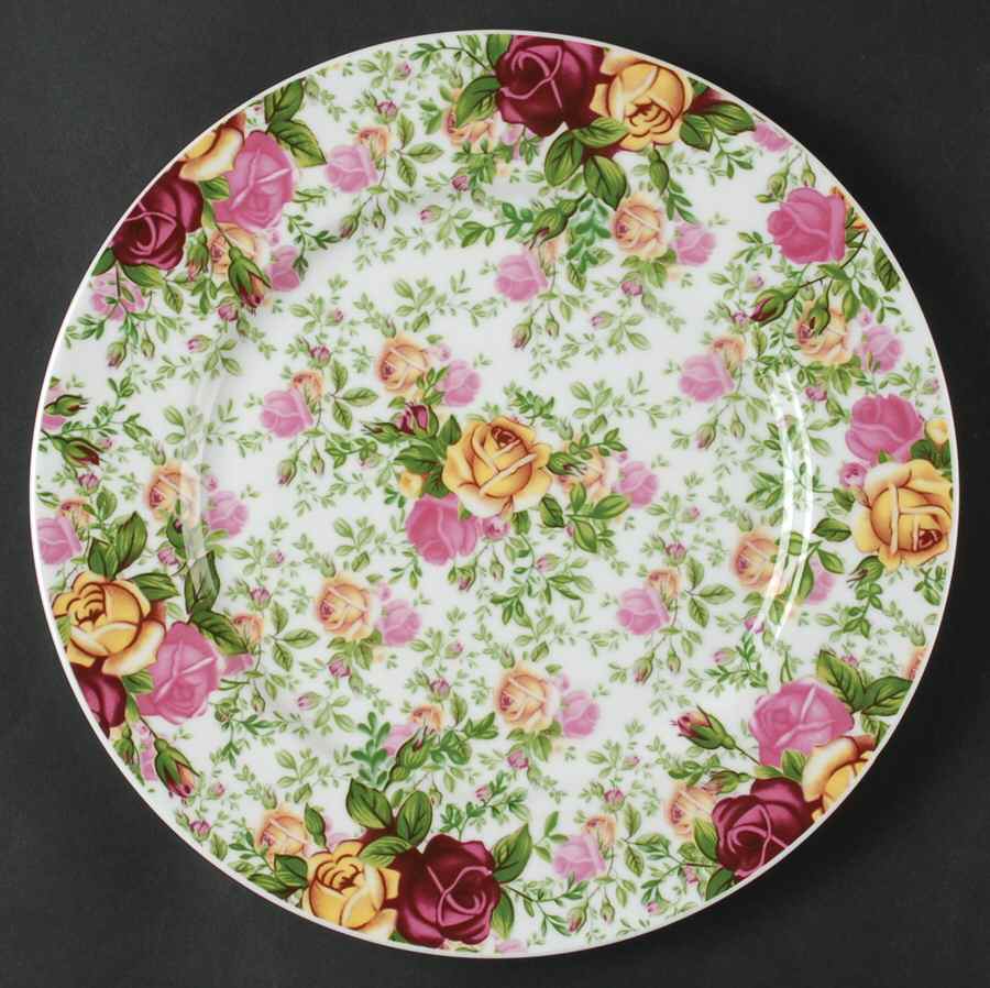 Country Rose Chintz Dinner Plate by Royal Albert-1
