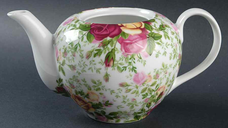 Country Rose Chintz Teapot No Lid by Royal Albert-1