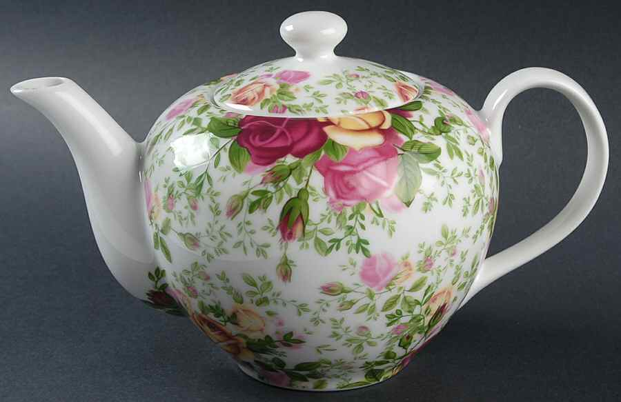 Country Rose Chintz Teapot & Lid by Royal Albert-1