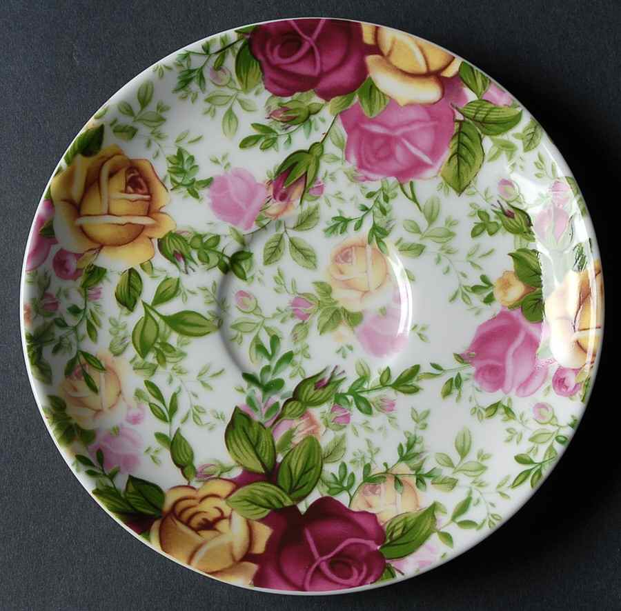 Country Rose Chintz Saucer by Royal Albert-1