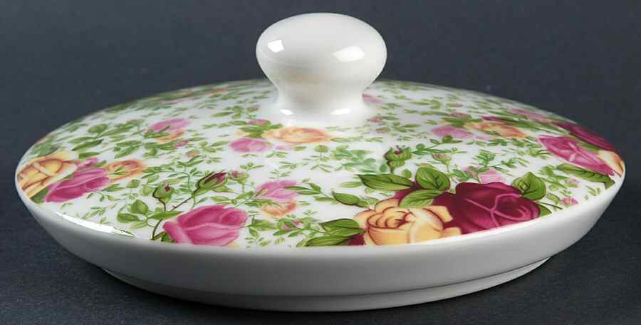 Country Rose Chintz Lid for Cookie Jar by Royal Albert-1