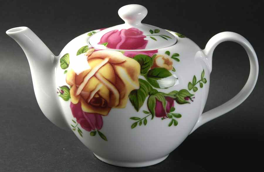 Country Rose Teapot & Lid by Royal Albert-1