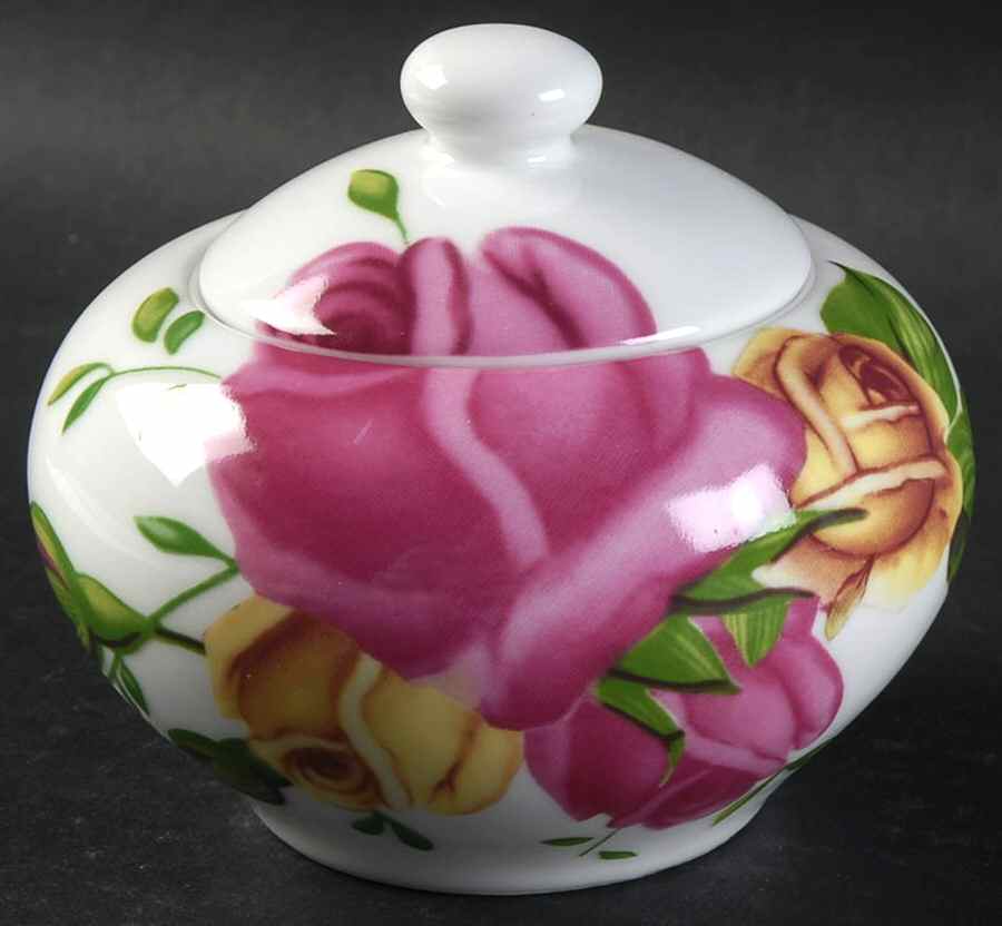 Country Rose Sugar Bowl & Lid by Royal Albert-1