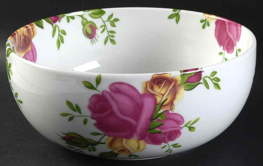 Country Rose 9" Salad Serving Bowl by Royal Albert-1