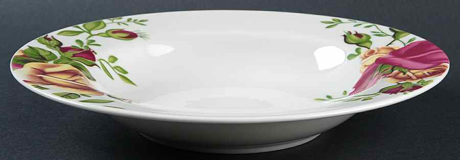 Country Rose Large Rim Soup Bowl by Royal Albert-1