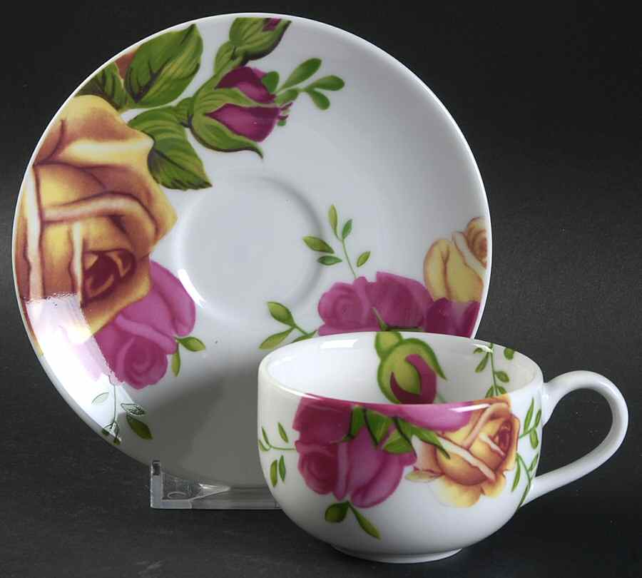 Country Rose Flat Demitasse Cup & Saucer Set by Royal Albert-1