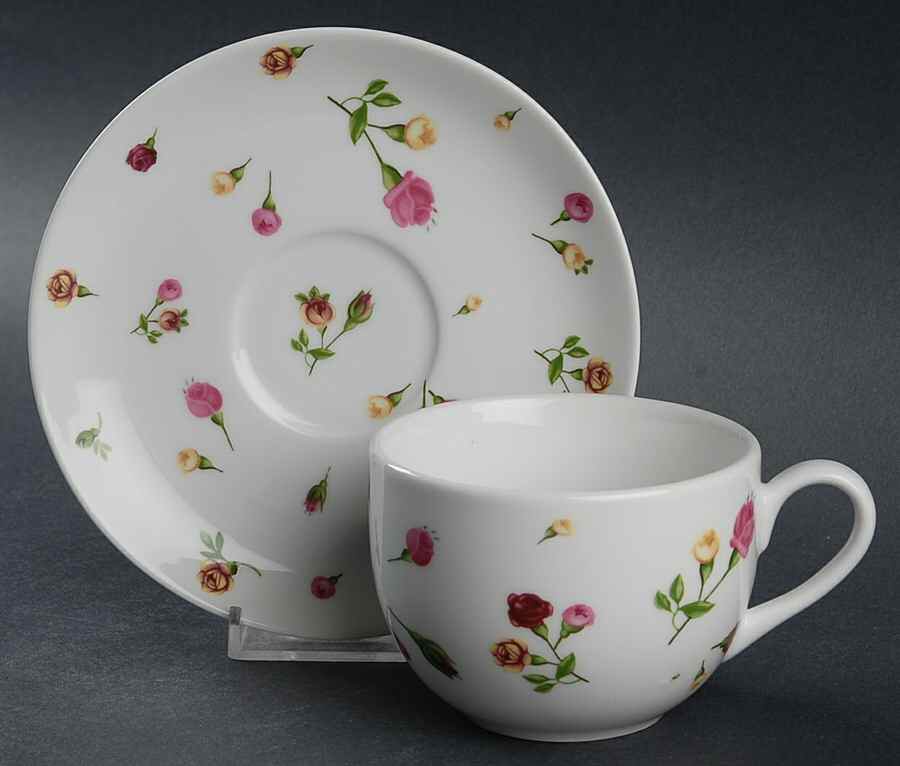 Country Rose Buds Flat Cup & Saucer Set by Royal Albert-1