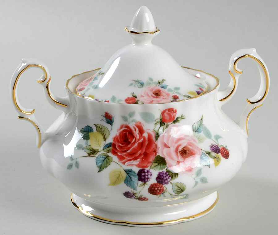 Rosa Sugar Bowl & Lid by Royal Albert-1
