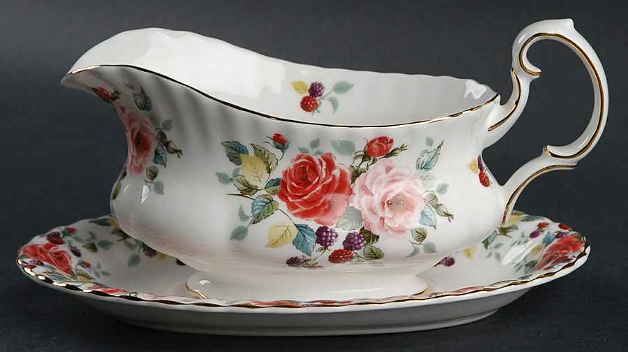 Rosa Gravy Boat & Underplate by Royal Albert-1