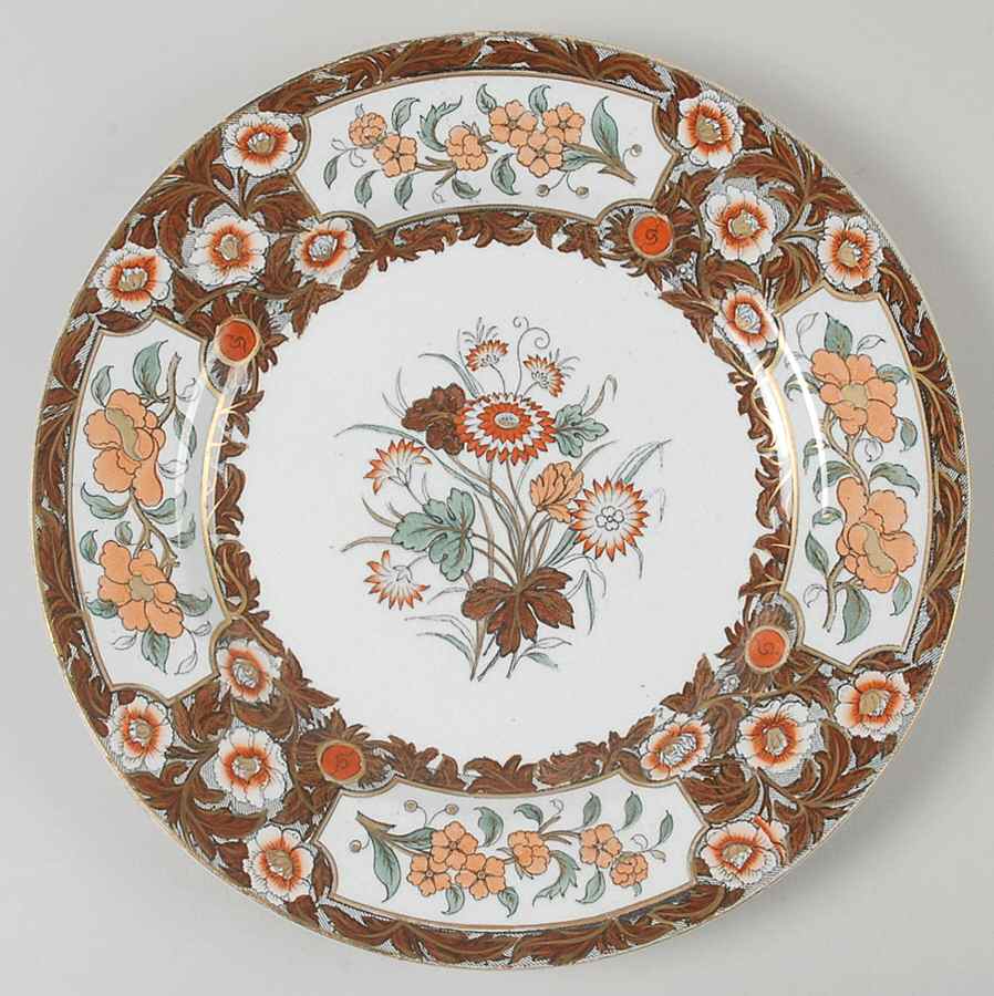 Birman Brown Multicolor Dinner Plate by Ridgway (Ridgways)-1