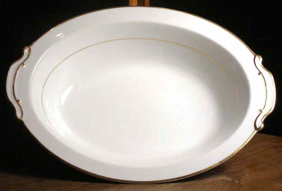 RO75 White 10" Oval Vegetable Bowl by Rose (Japan)-1