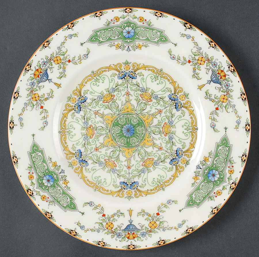 Canopic (Blue Flowers and Green) Dinner Plate by Royal Worcester-1