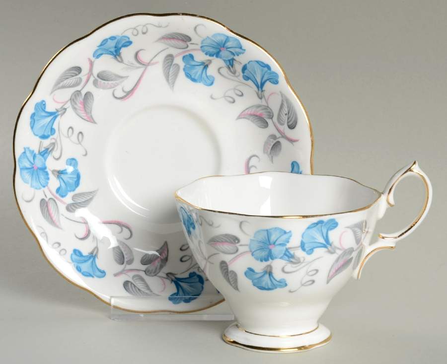 Morning Glory Footed Cup & Saucer Set by Royal Albert-1