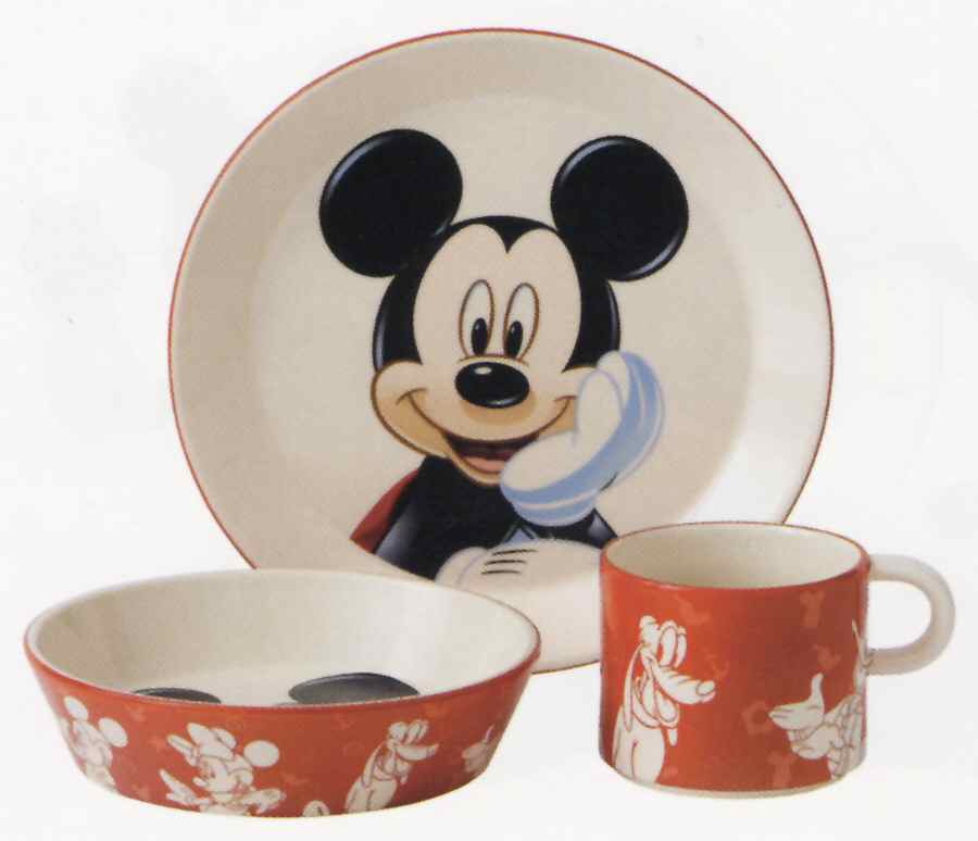 Mickey & Minnie Mouse (3 Piece) Child's Set by Royal Doulton-1