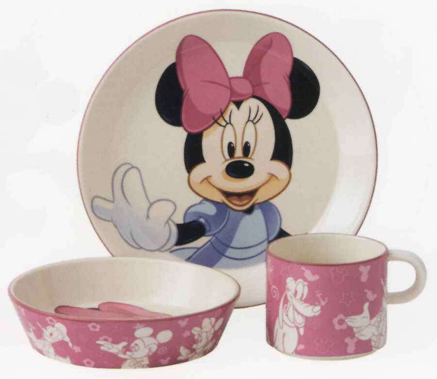 Mickey & Minnie Mouse (3 Piece) Child's Set by Royal Doulton-1