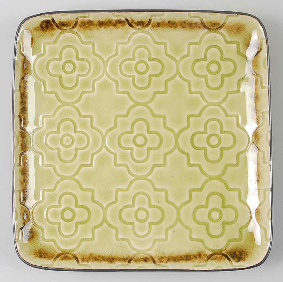 Moroccan Green Square Salad Plate by Roscher & Co-1