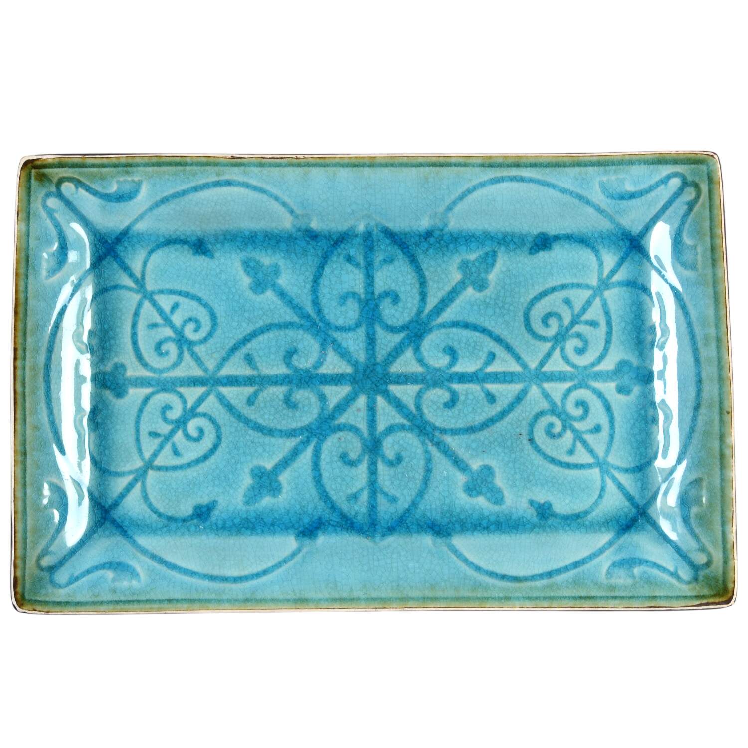 Lorelei Blue 13" Rectangular Tray by Roscher & Co-1