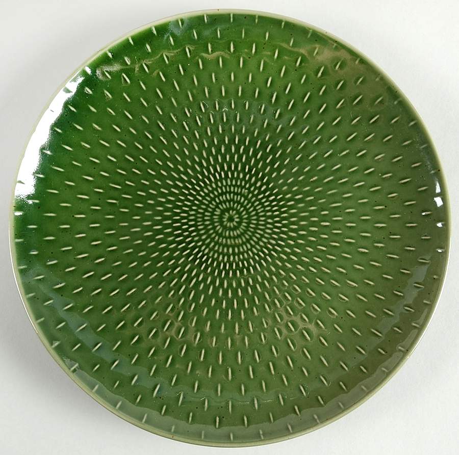 Stitch Pine Green Dinner Plate by Ruff Hewn-1