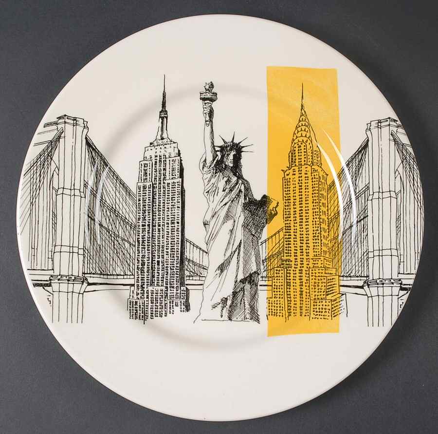 City Sketch Dinner Plate by Royal Stafford-1