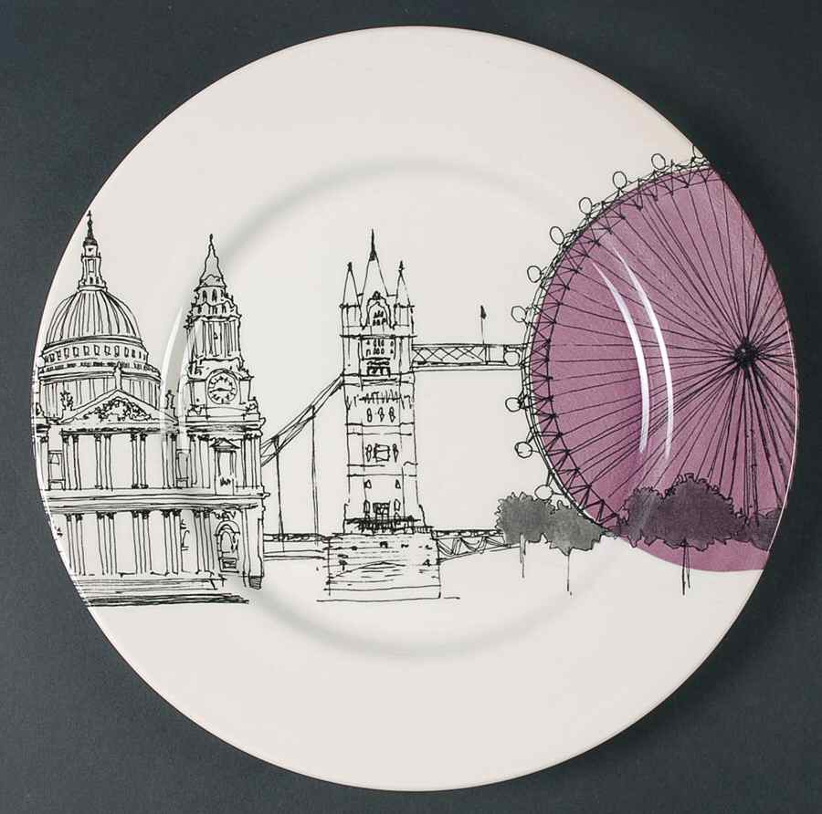 City Sketch Dinner Plate by Royal Stafford-1
