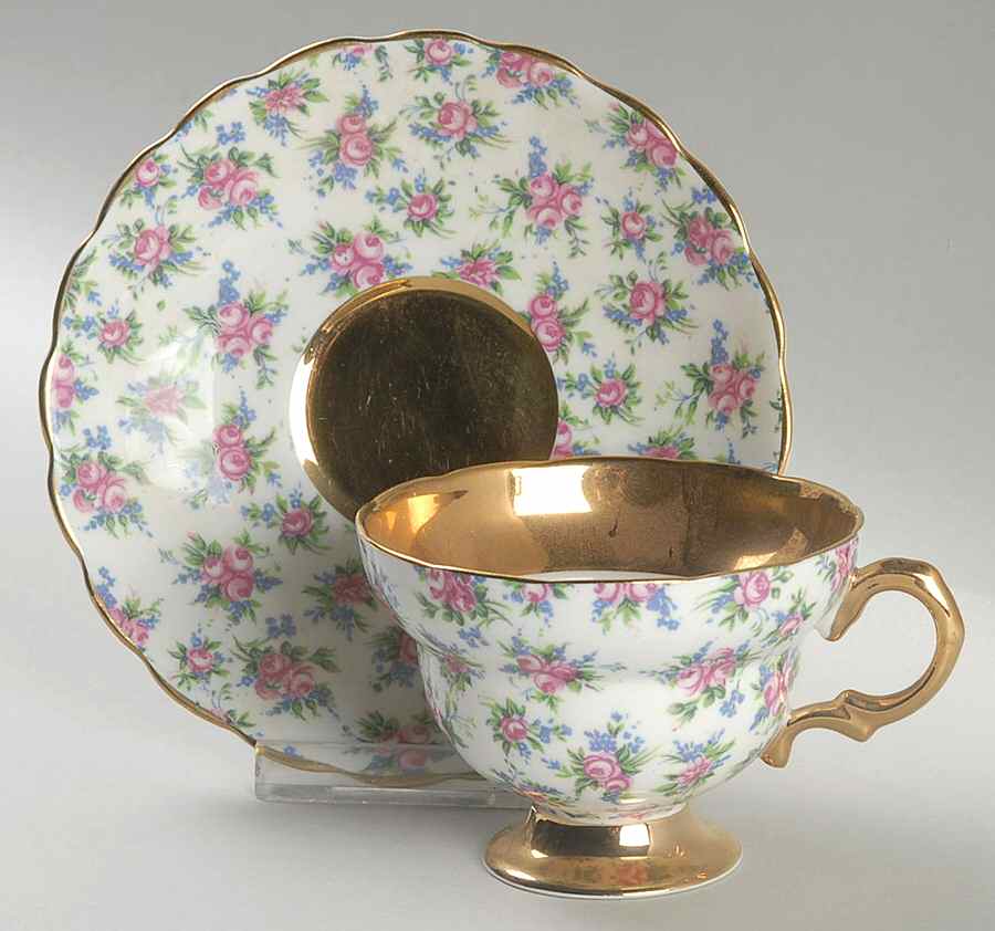 5125 Footed Cup & Saucer Set by Rosina-Queens-1