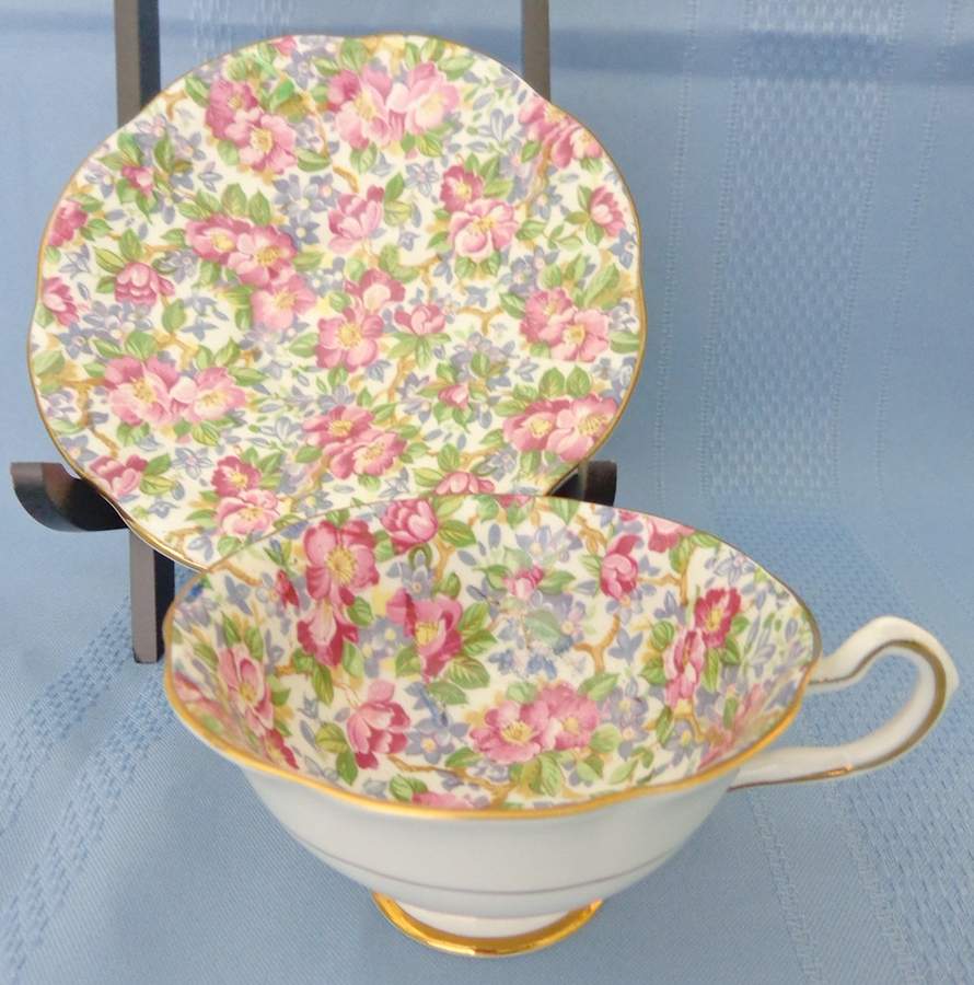 5025A Footed Cup & Saucer Set by Rosina-Queens-1