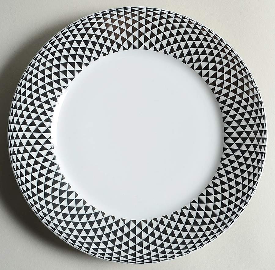Diamonds Black Salad/Dessert Plate by Royal Limoges-1