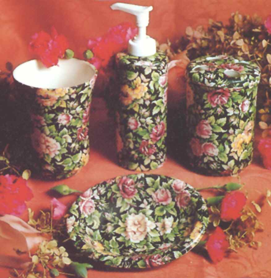 Victorian Chintz Black Lotion Dispenser by Royal Crownford-1