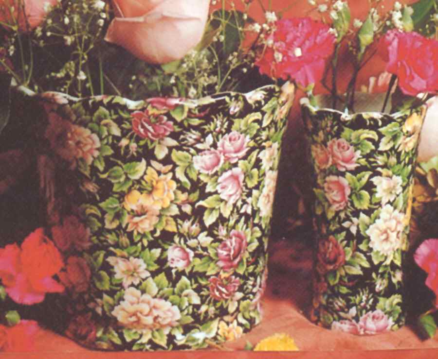 Victorian Chintz Black 5" Planter by Royal Crownford-1