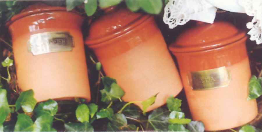 Terra Cotta Coffee Canister & Lid by Royal Crownford-1