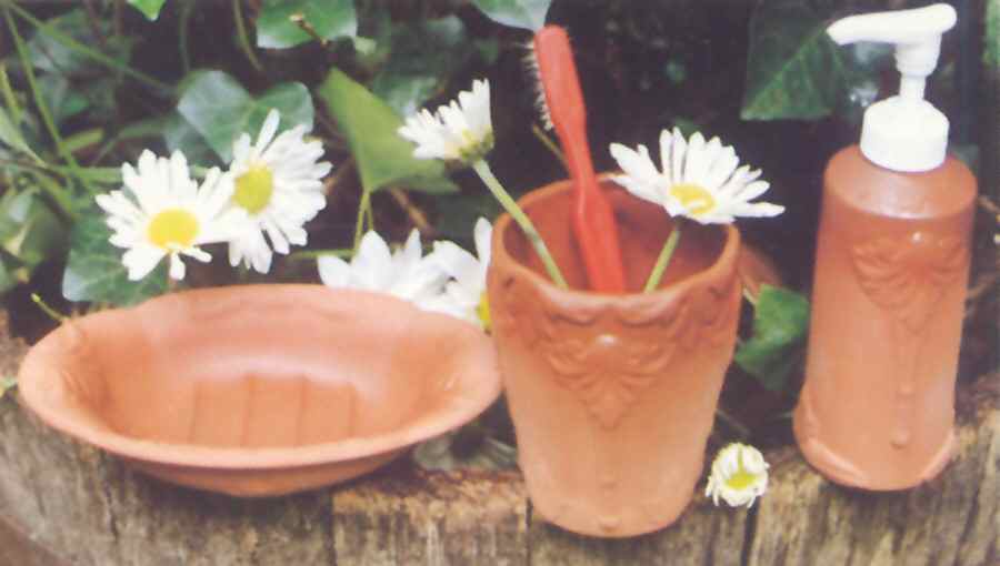 Terra Cotta China Bathroom Tumbler by Royal Crownford-1