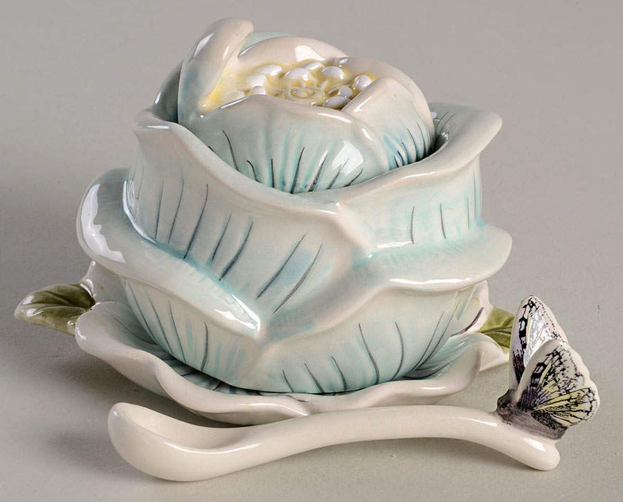 Edie Rose Bloom Collection Mustard & Lid with Underplate and Spoon by Rachel Bilson-1