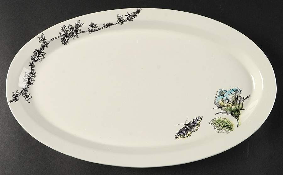 Edie Rose Bloom Collection 13" Oval Serving Platter by Rachel Bilson-1
