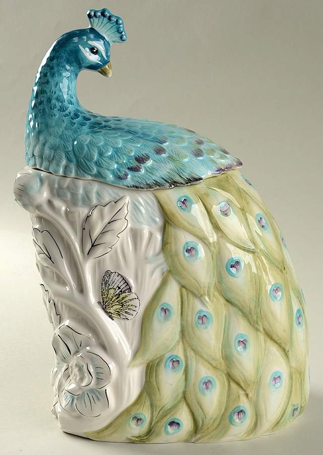 Edie Rose Peacock Collection Figural Cookie Jar & Lid by Rachel Bilson-1
