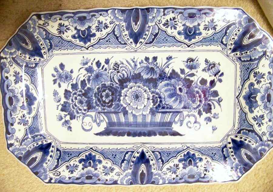 1551-1 15" Rectangular Tray by Royal Delft-1