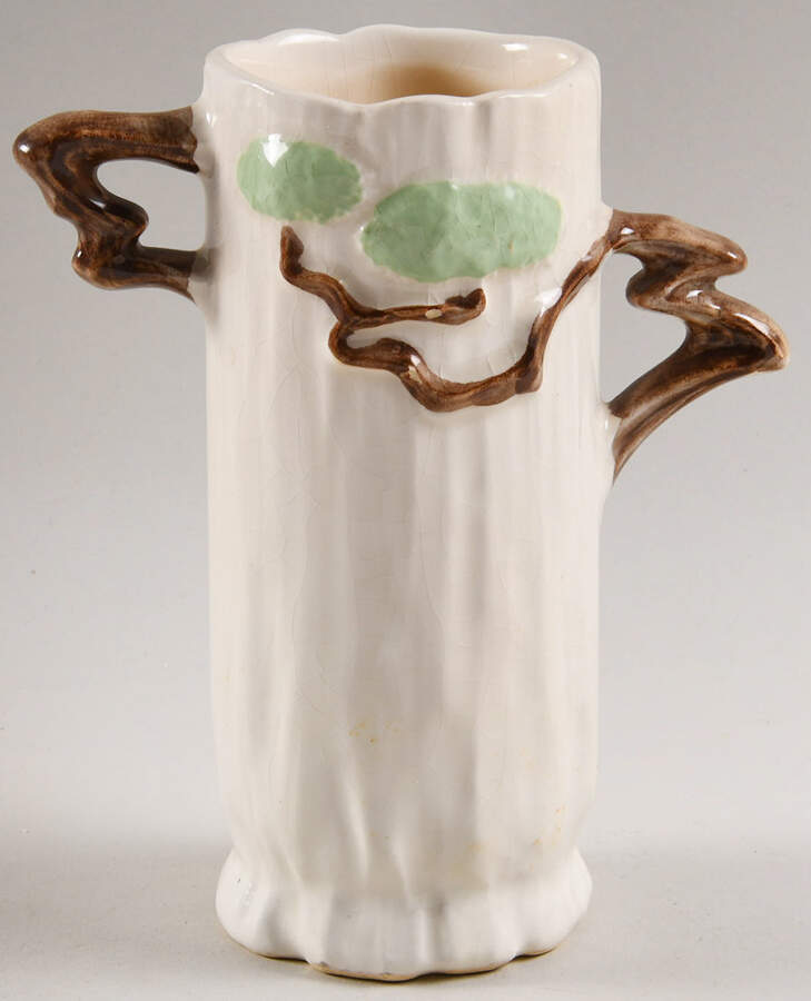 Ming Tree Temple White 6" Handled Vase by Roseville-1