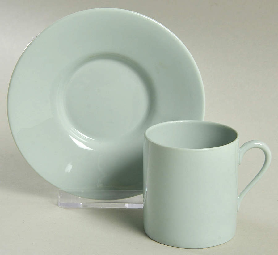 Celadon Flat Demitasse Cup & Saucer Set by Raynaud-1