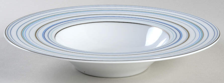Attraction Turquoise Rim Soup Bowl by Raynaud-1