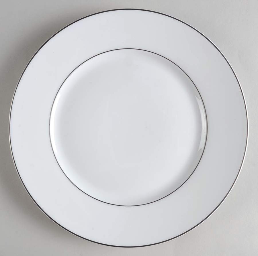 Serenite White (Platinum Trim) Dinner Plate by Raynaud-1
